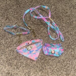 Lilly Pulitzer Colorful Doggie Collars, Leash and Doggie Bag Pouch